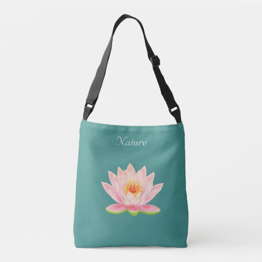 Aangepaste Lotus Flower op Blauwgroen Namaste Cros Crossbody Tas (Achterkant)