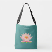 Aangepaste Lotus Flower op Blauwgroen Namaste Cros Crossbody Tas (Voorkant)