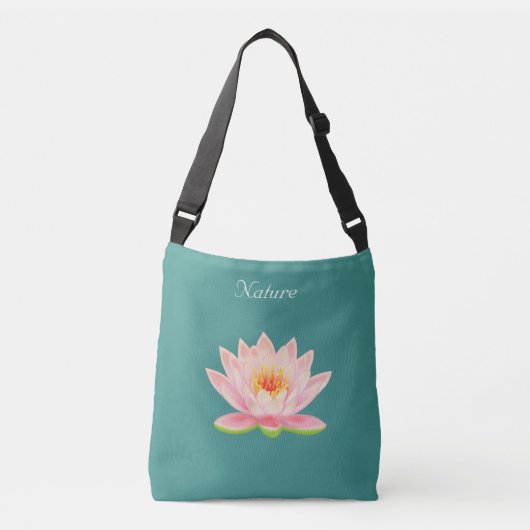 Aangepaste Lotus Flower op Blauwgroen Namaste Cros Crossbody Tas (Voorkant)