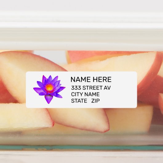 Aangepaste Lotus Flower op witte Adresetiketten Labels (Aangebracht)