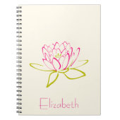 Aangepaste Lotus Flower/Water Lily Notitieboek (Voorkant)