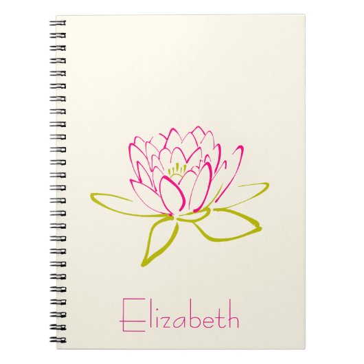 Aangepaste Lotus Flower/Water Lily Notitieboek (Voorkant)
