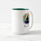 Aangepaste Lotus Pose Waterverf Aura Yoga Tweekleurige Koffiemok (Voorkant rechts)