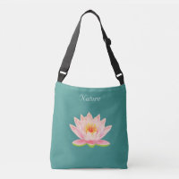 Aangepaste Lotusbloem op Teal Namaste Crossbody Ta