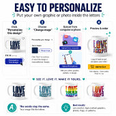 Aangepaste Love Accepts Grafische/Foto Vul Mok