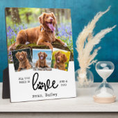 Aangepaste LOVE en DOG Custom 4 Photo Collage Fotoplaat (Zijkant)
