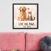Aangepaste Love Has Paws Canvas Afdruk (Insitu (Woonkamer))