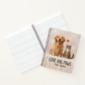 Aangepaste Love Has Paws Canvas Notitieboek (Binnen)