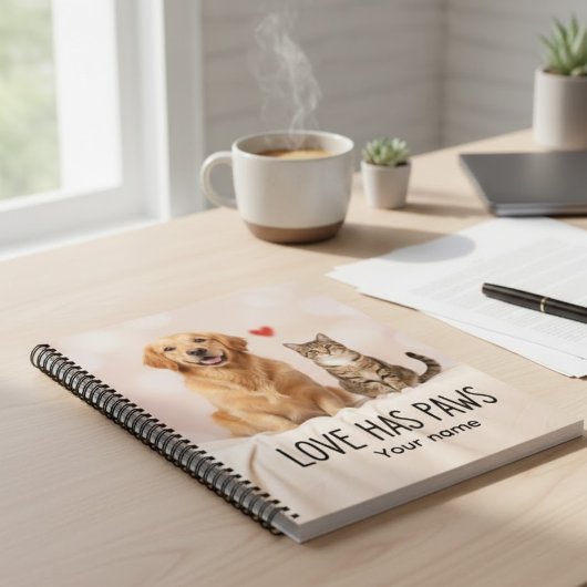 Aangepaste Love Has Paws Canvas Notitieboek