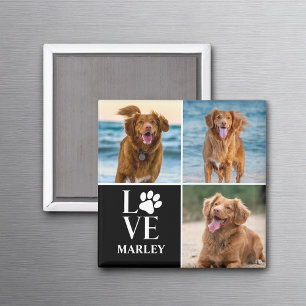 Aangepaste Love Hond Liefhebber Naam Foto Collage  Magneet