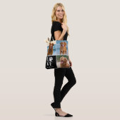 Aangepaste Love Hond Liefhebber Naam Foto Collage Tote Bag (Op model)