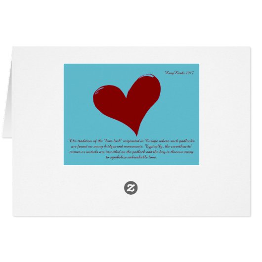 Aangepaste "Love Lock" hangslot Relatie Kaart (Achterkant Horizontaal)