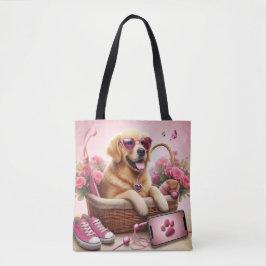 Aangepaste LOVE Paw Print Hondenliefhebber Pet Pho Tote Bag
