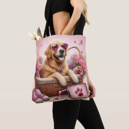 Aangepaste LOVE Paw Print Hondenliefhebber Pet Pho Tote Bag