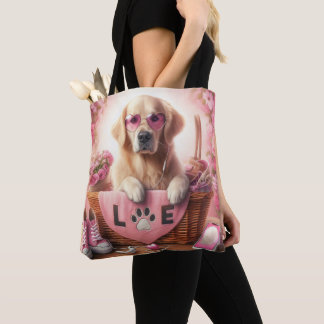 Aangepaste LOVE Paw Print Hondenliefhebber Pet Pho Tote Bag