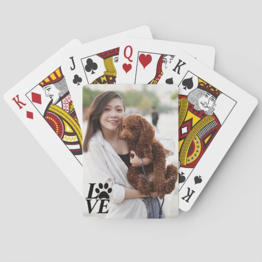 Aangepaste LOVE Paw Print speelkaarten (Achterkant)