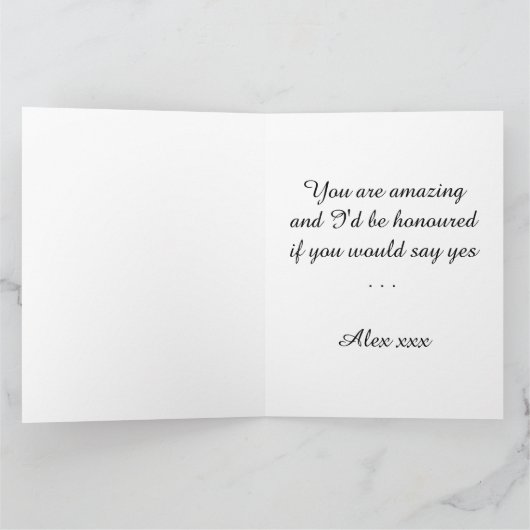 Aangepaste LOVE Square Marriage Proposal op wit Kaart (Binnen)