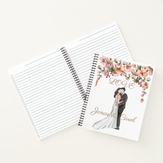 Aangepaste Love Wedding Edit binnen ontwerp papier Notitieboek (Binnen)