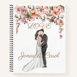 Aangepaste Love Wedding Edit binnenkant ontwerp pa Notitieboek