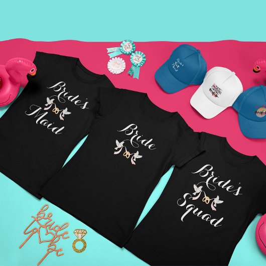 Aangepaste Lovey Dovey Batchelorette Bruids Team T-shirt
