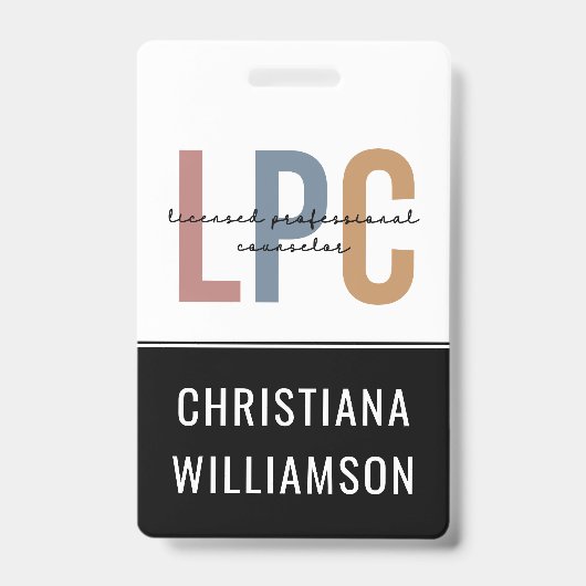 Aangepaste LPC Licensed Professional Counselor Badge (Voorkant)