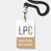Aangepaste LPC Licensed Professional Counselor Badge (Voorkant met koord)