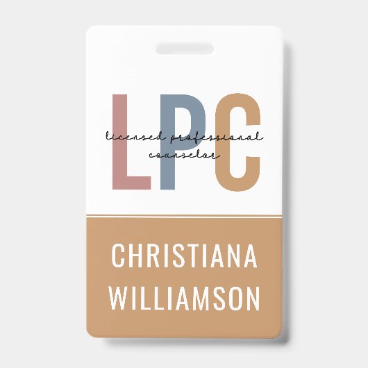Aangepaste LPC Licensed Professional Counselor Badge (Voorkant)