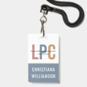 Aangepaste LPC Licensed Professional Counselor Badge (Voorkant met koord)