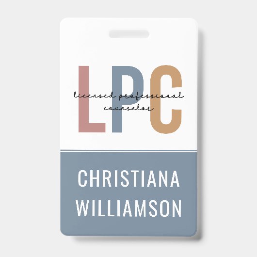 Aangepaste LPC Licensed Professional Counselor Badge (Voorkant)
