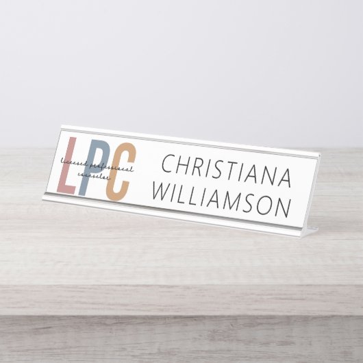 Aangepaste LPC Licensed Professional Counselor Bureau Naambordje (Voorkant)