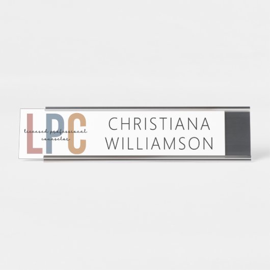 Aangepaste LPC Licensed Professional Counselor Bureau Naambordje (Voorkant)