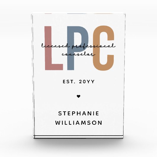 Aangepaste LPC Licensed Professional Counselor Fotoblokken (Voorkant)