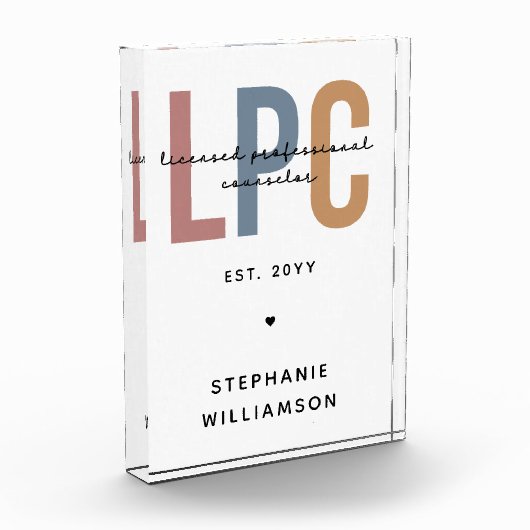 Aangepaste LPC Licensed Professional Counselor Fotoblokken (Links)