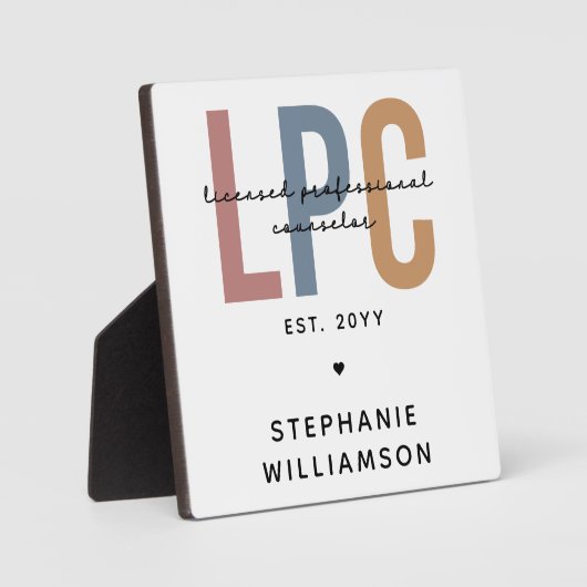 Aangepaste LPC Licensed Professional Counselor Fotoplaat (Voorkant)