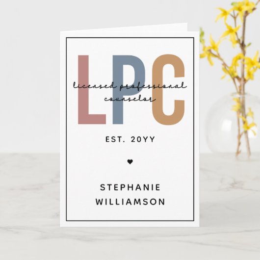 Aangepaste LPC Licensed Professional Counselor Kaart (Gele Bloem)