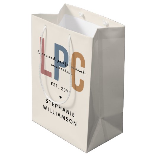 Aangepaste LPC Licensed Professional Counselor Medium Cadeauzakje (Achterkant Gekanteld)