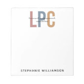 Aangepaste LPC Licensed Professional Counselor Notitieblok (Voorkant)