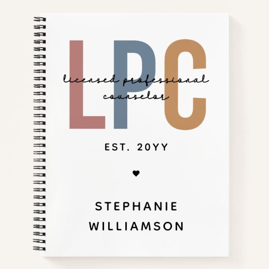 Aangepaste LPC Licensed Professional Counselor Notitieboek (Voorkant)