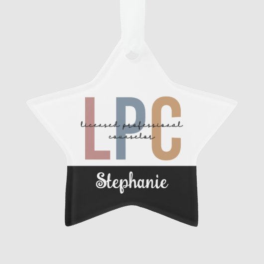Aangepaste LPC Licensed Professional Counselor Ornament (voorkant)