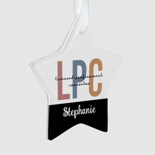 Aangepaste LPC Licensed Professional Counselor Ornament (voorkant)