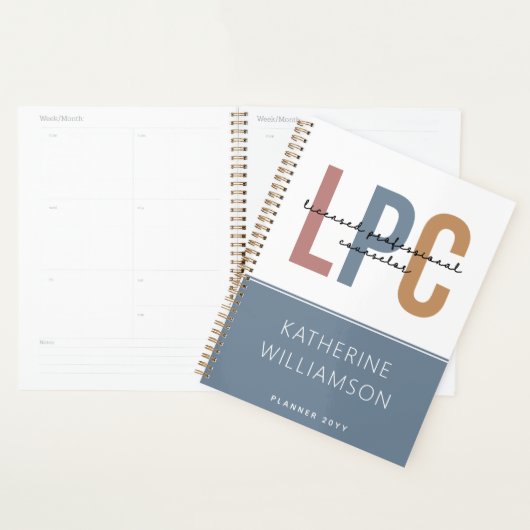 Aangepaste LPC Licensed Professional Counselor Planner (Display)