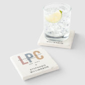 Aangepaste LPC Licensed Professional Counselor Stenen Onderzetter (Zijkant)