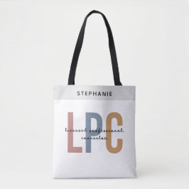 Aangepaste LPC Licensed Professional Counselor Tote Bag