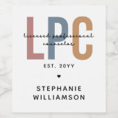 Aangepaste LPC Licensed Professional Counselor Wijn Etiket (Enkel label)