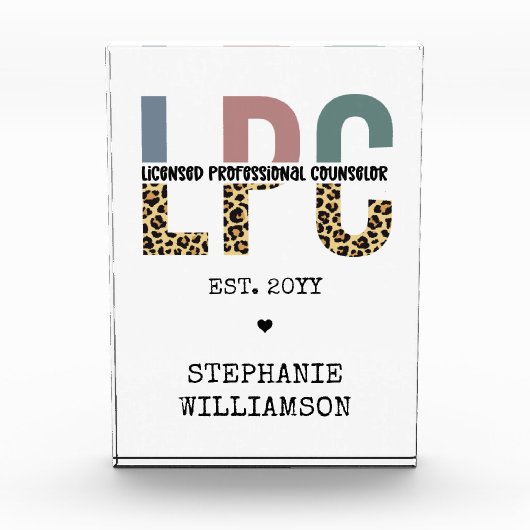 Aangepaste LPC-licentie voor professionele consult Fotoblokken (Voorkant)