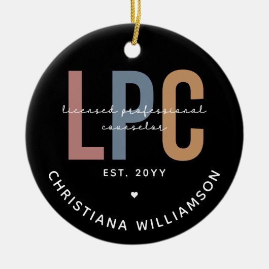 Aangepaste LPC-licentie voor professionele consult Keramisch Ornament (Voorkant)