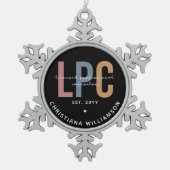 Aangepaste LPC-licentie voor professionele consult Tin Sneeuwvlok Ornament (Voorkant)