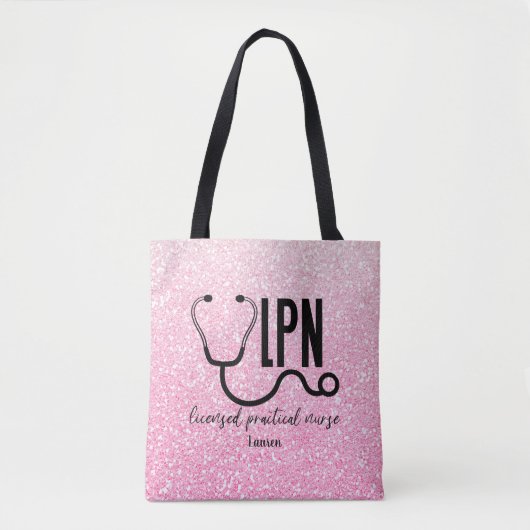 Aangepaste LPN Zuurroze Canvas tas (Voorkant)