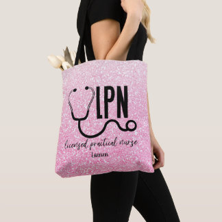 Aangepaste LPN Zuurroze Canvas tas