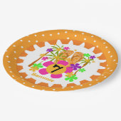 Aangepaste Luau 7th Birthday Paper-Borden Papieren Bordje (Gekanteld)